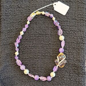 Vintage Alexis Bittar Amethyst Pearl crystal necklace